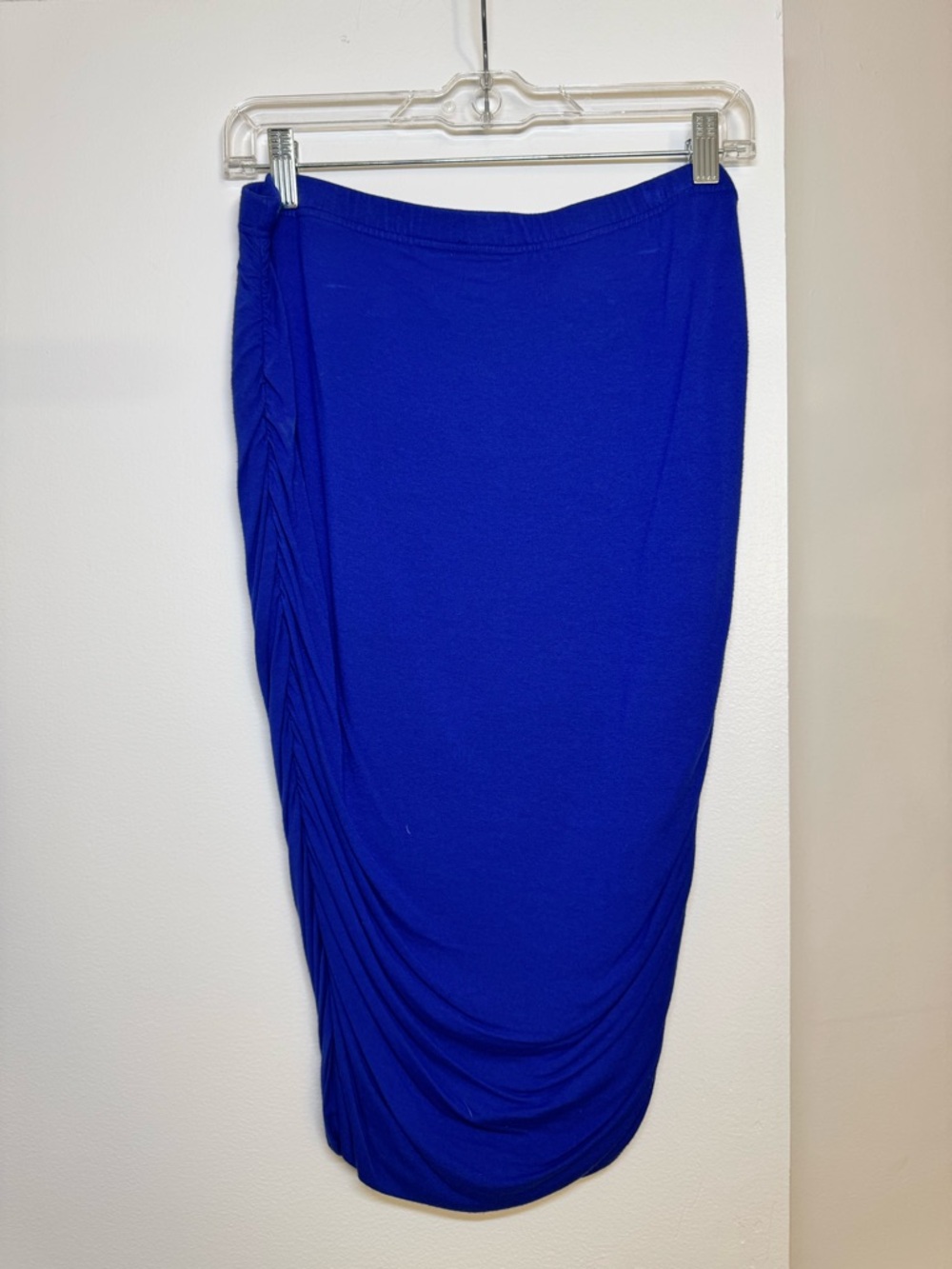 Vince Camuto Cobalt Blue Ruched Midi Skirt
